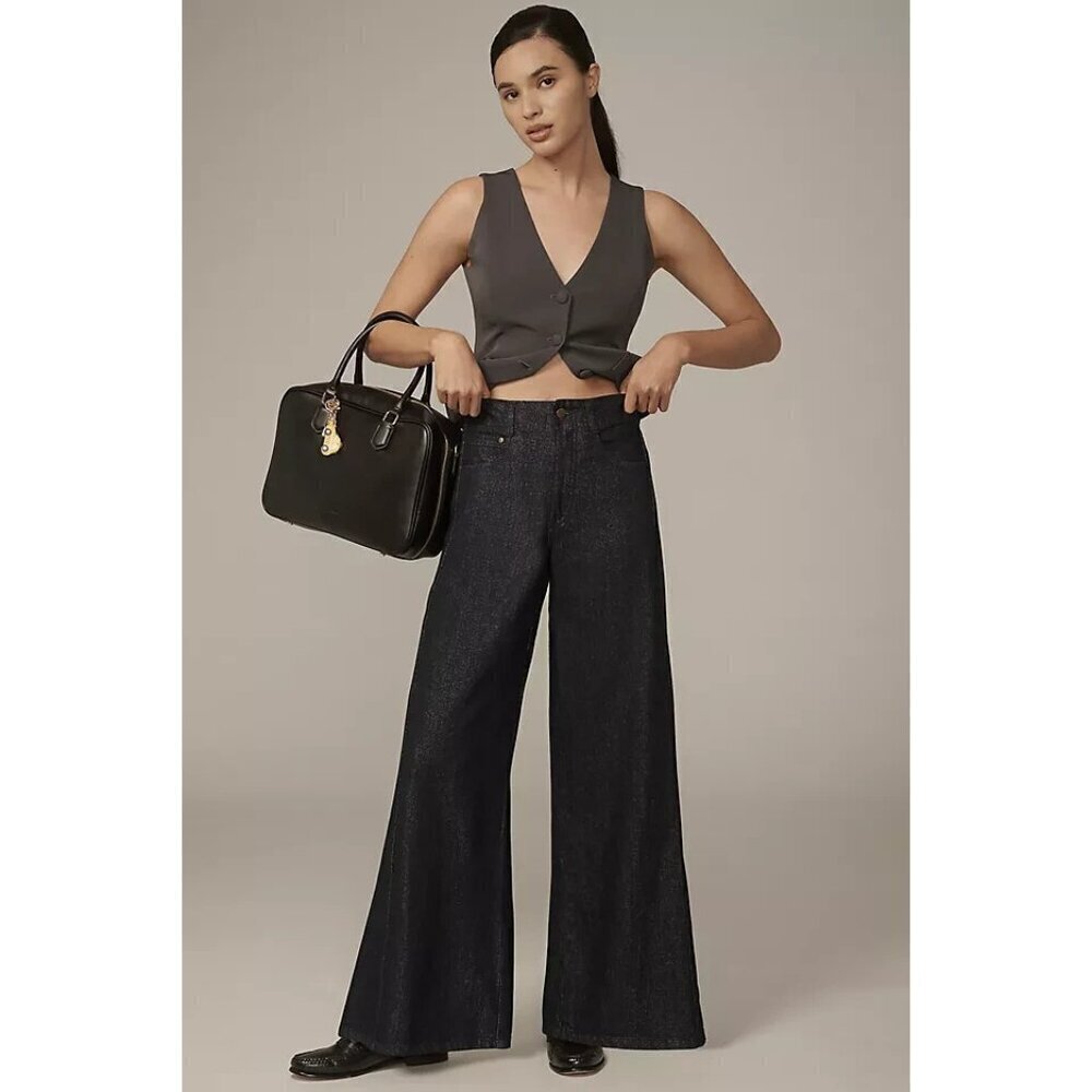 The Adi Mid-Rise Frayed Relaxed Flare Pants by Pilcro: Sparkle Edition 29
